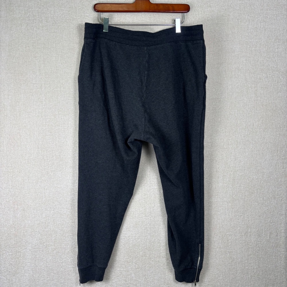 Aerie Joggers Size XL Charcoal Gray Marl Sweatpants Ankle Zip Pockets Tiny Flaws - Picture 2 of 11